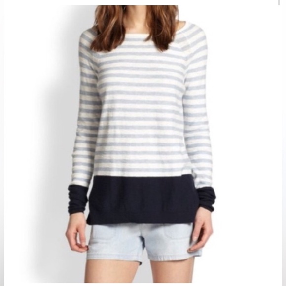 Vince striped colorblock slub sweater pullover crewneck Large - Picture 3 of 8